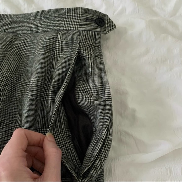 Vintage YSL Black Tweed Pencil Skirt Houndstooth Yves Saint Laurent 90s - Picture 7 of 13
